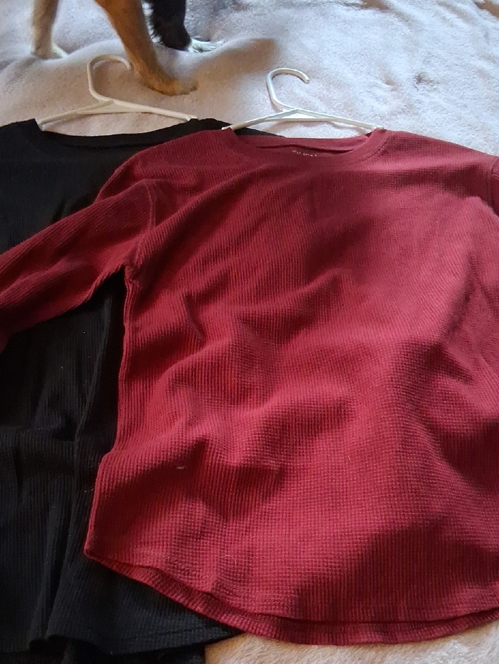 Ribbed Long Sleeve Top in Burgundy